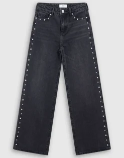 Big Stud Wide Leg Fit Jeans Zwart