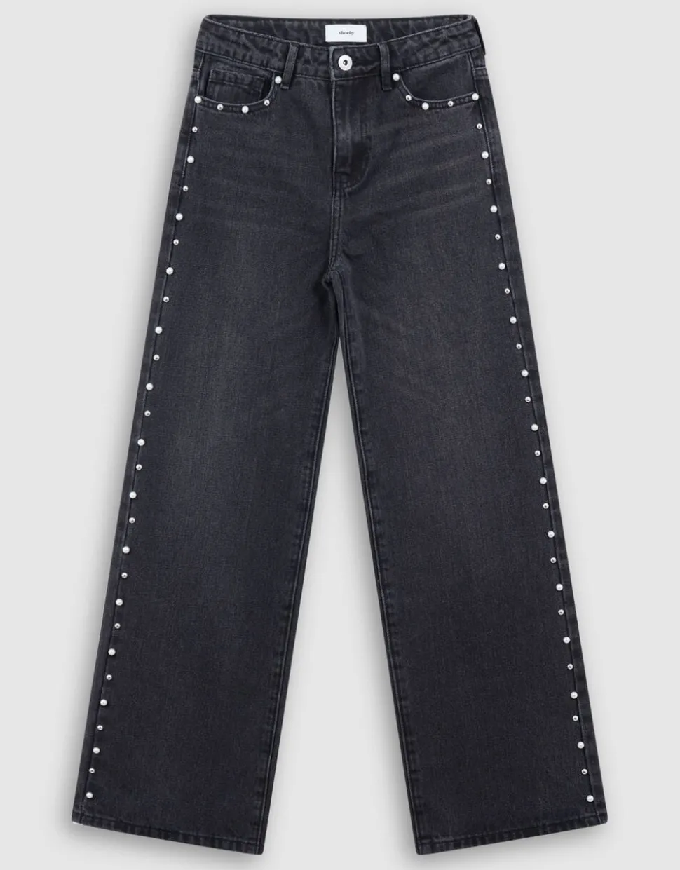 Big Stud Wide Leg Fit Jeans Zwart