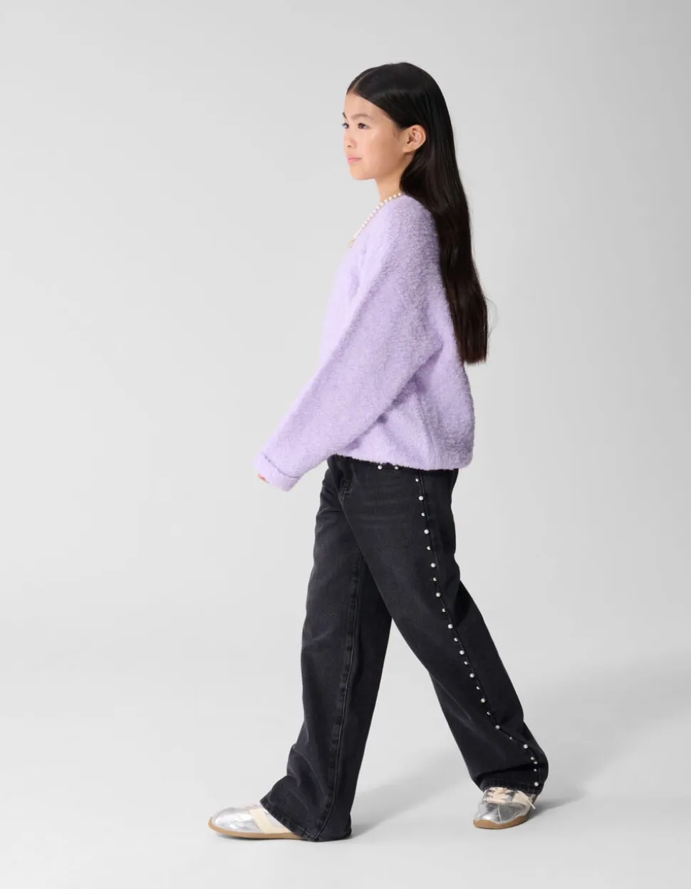 Big Stud Wide Leg Fit Jeans Zwart