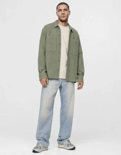 Block Jacquard Overshirt Groen