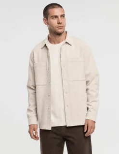 Block Jacquard Overshirt Zand