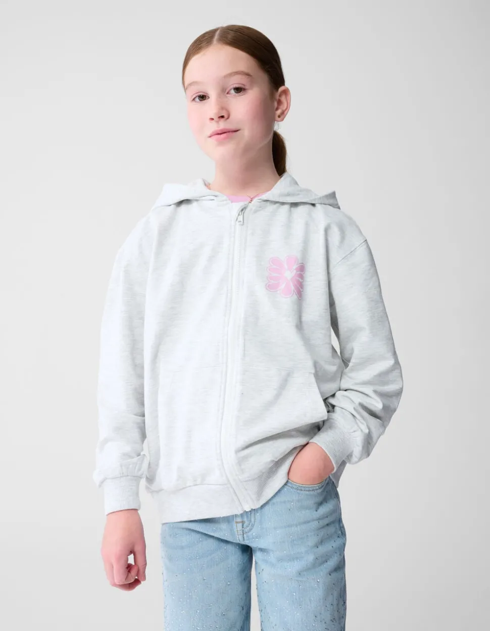 Bloem Artwork Vest Lichtgrijs