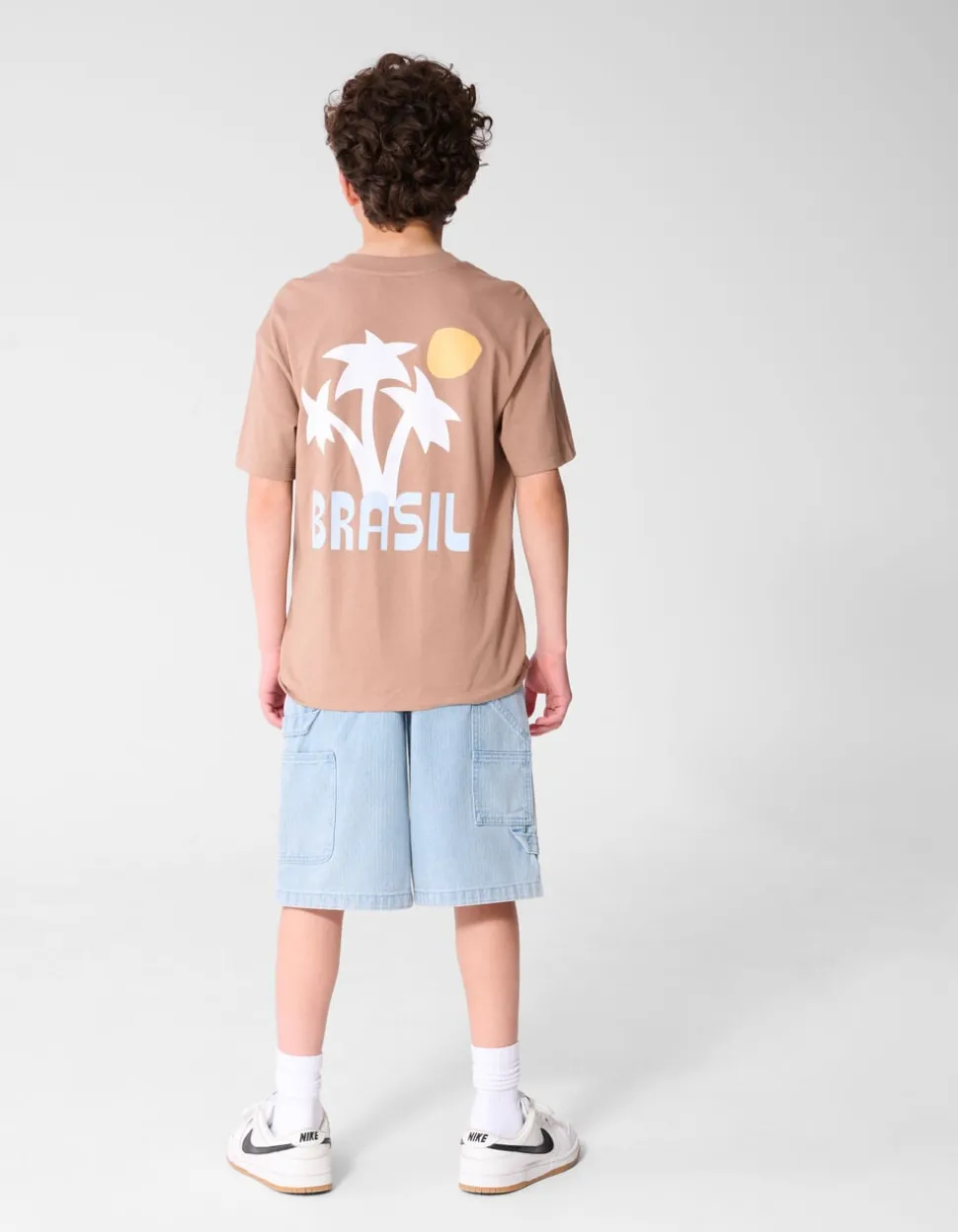 Brasil Artwork T-shirt Lichtbruin