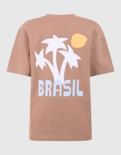 Brasil Artwork T-shirt Lichtbruin