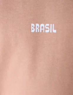 Brasil Artwork T-shirt Lichtbruin