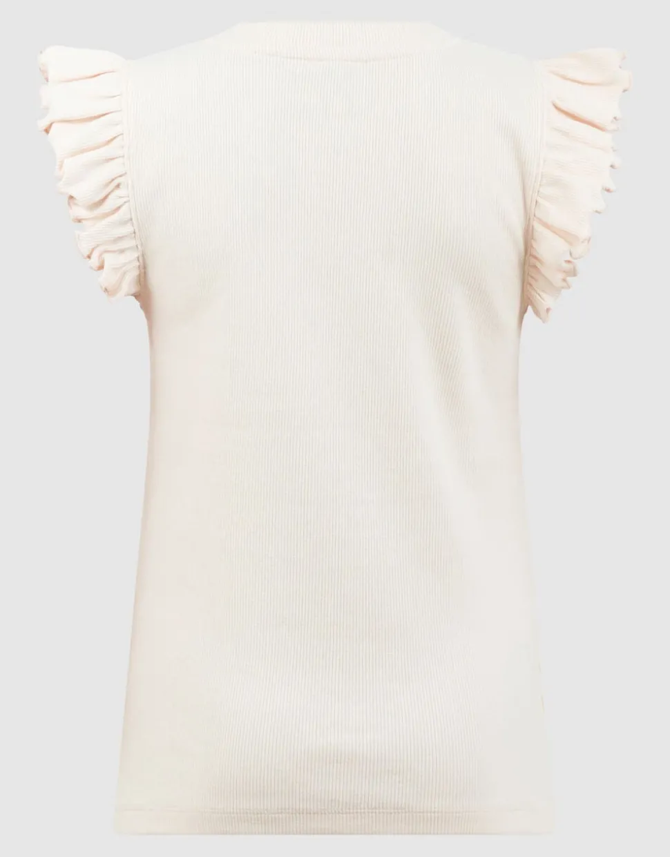 Brooklyn Ruffle Rib Top Gebroken Wit