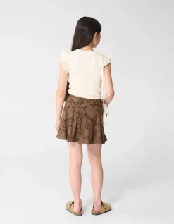 Brooklyn Ruffle Rib Top Gebroken Wit