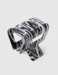 Bulky Haarklem Zwart/Wit