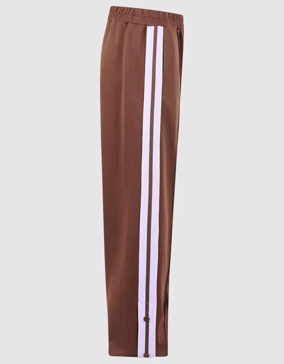 Button Wide Leg Fit Broek Bruin