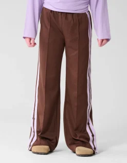 Button Wide Leg Fit Broek Bruin