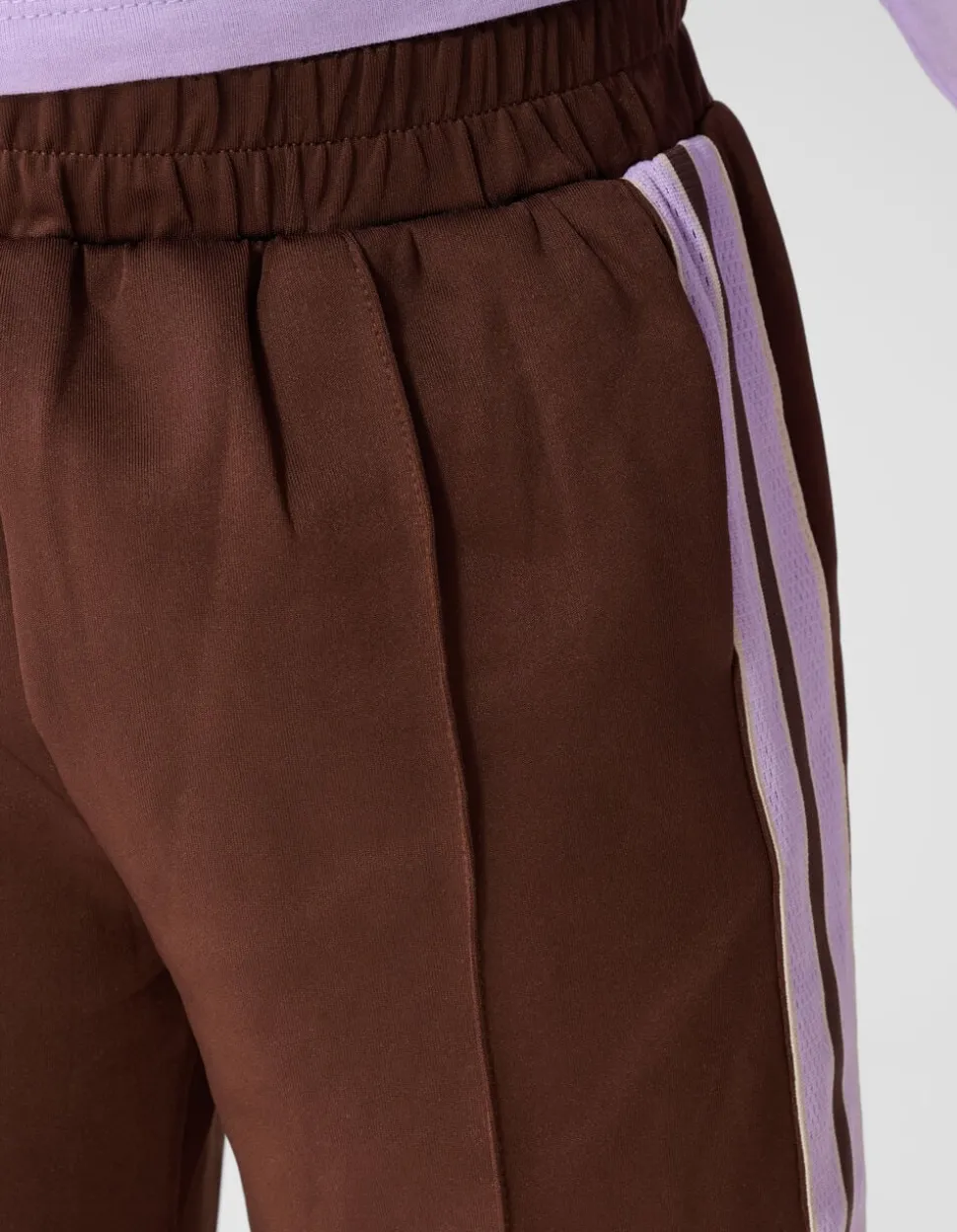 Button Wide Leg Fit Broek Bruin