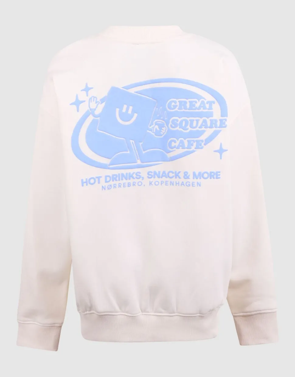 Café Artwork Sweater Gebroken Wit