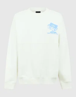 Café Artwork Sweater Gebroken Wit