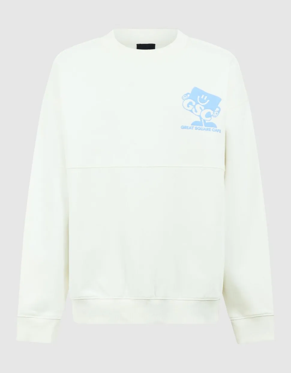 Café Artwork Sweater Gebroken Wit