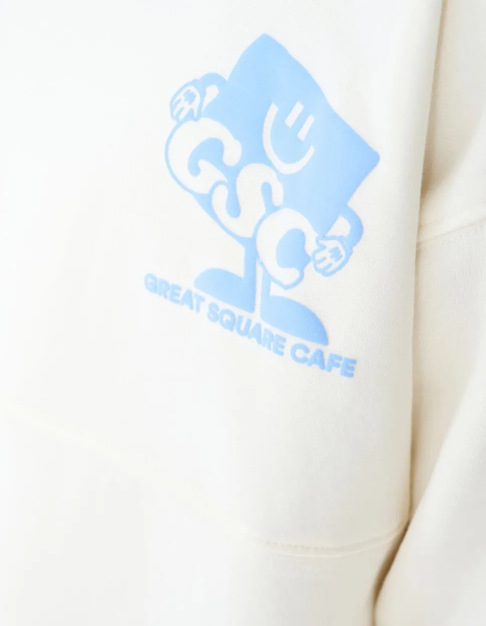 Café Artwork Sweater Gebroken Wit