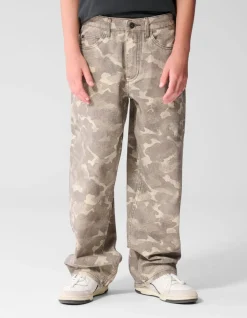 Camo Baggy Fit Jeans Lichtbruin