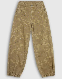 Camo Strass Jeans Khaki