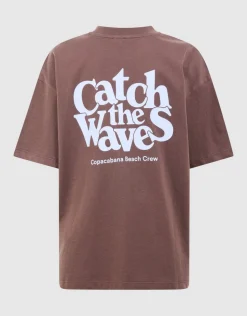 Catch Artwork T-shirt Donkerbruin