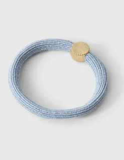 Charm Lurex Haarelastiek Lichtblauw