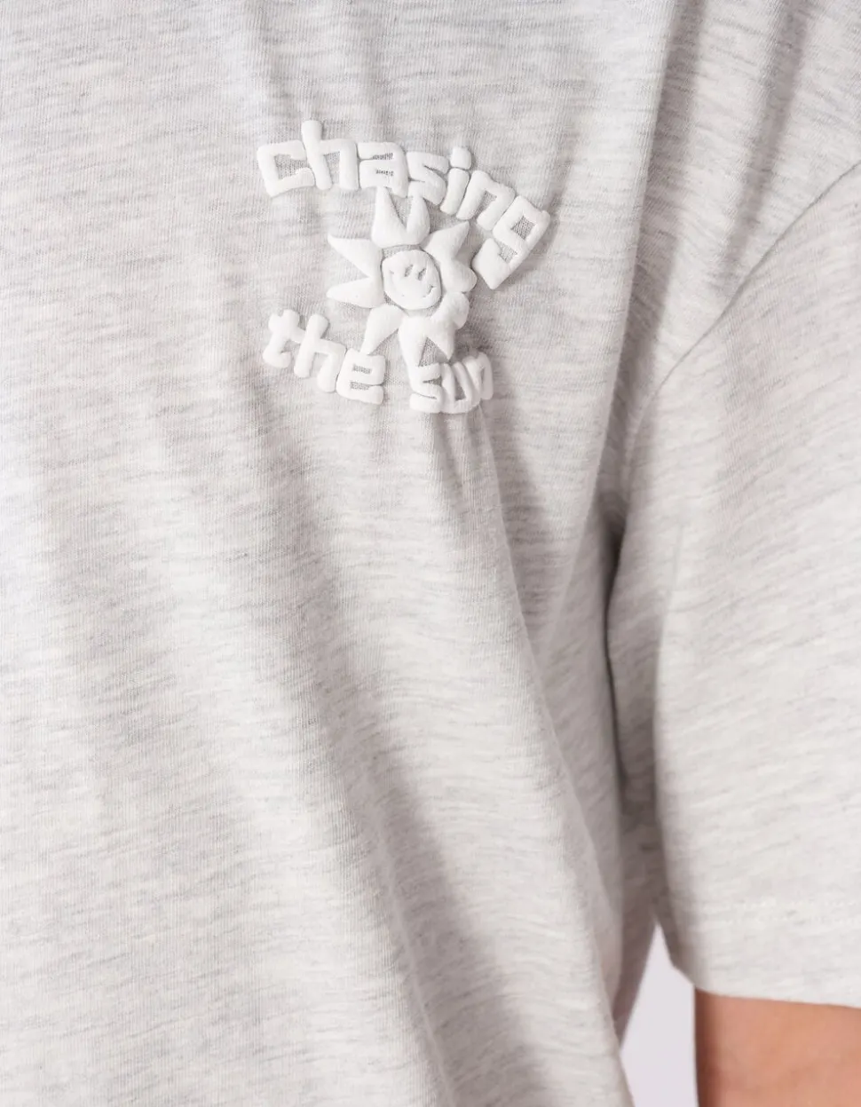 Chasing Artwork T-shirt Lichtgrijs