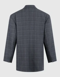 Check Blazer Jurk Donkergrijs