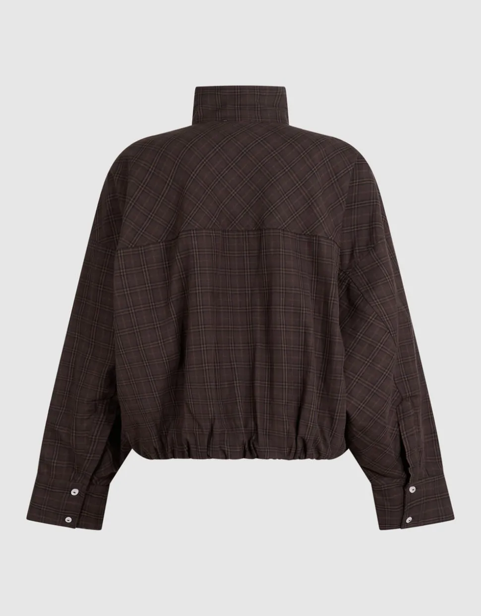 Check Bomber Blouse Donkerbruin