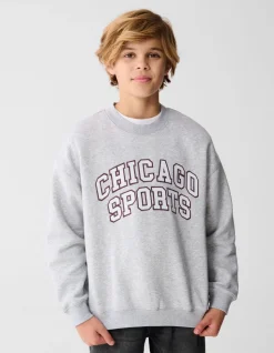 Chicago Artwork Sweater Lichtgrijs
