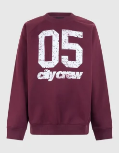 City Crew Sweater Donkerrood