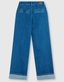 Classic Wide Leg Fit Jeans Donkerblauw