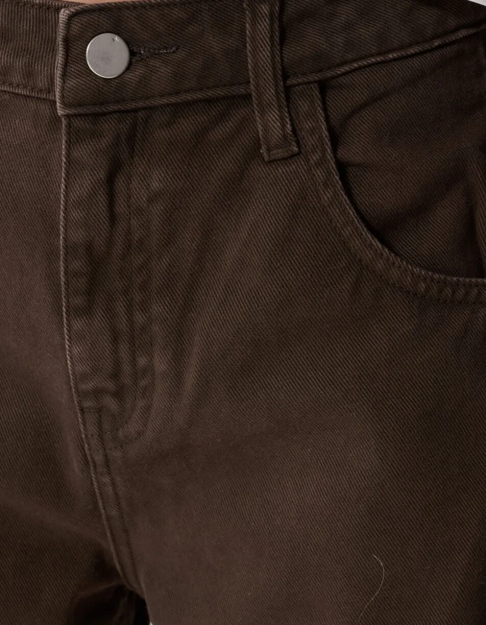 Clean Barrel Fit Jeans Bruin