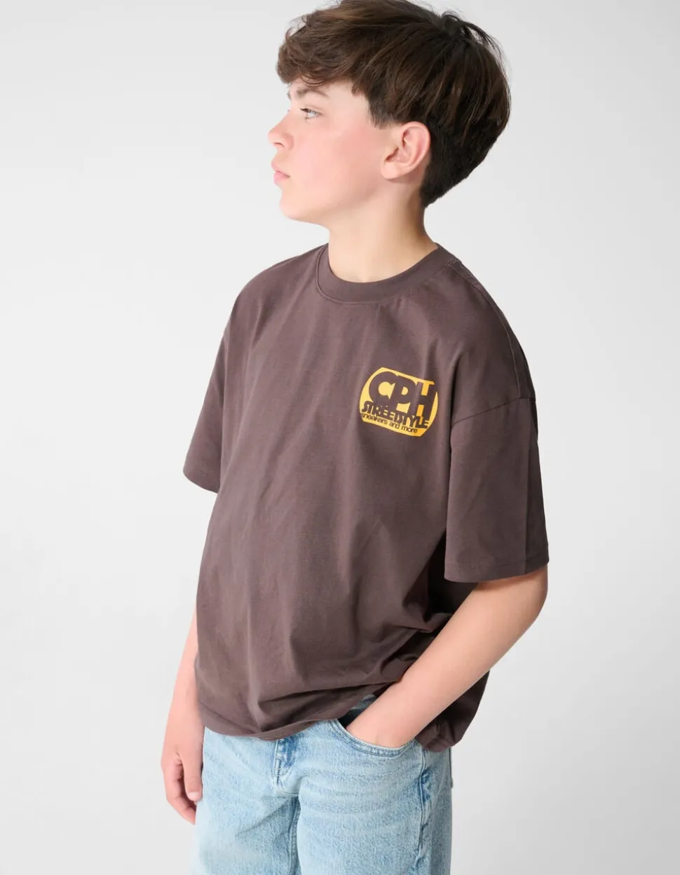 Copenhagen Artwork T-shirt Donkerbruin