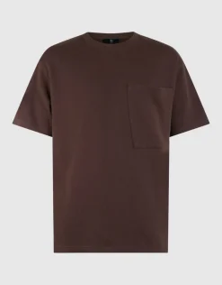 Cord Pocket T-shirt Donkerbruin