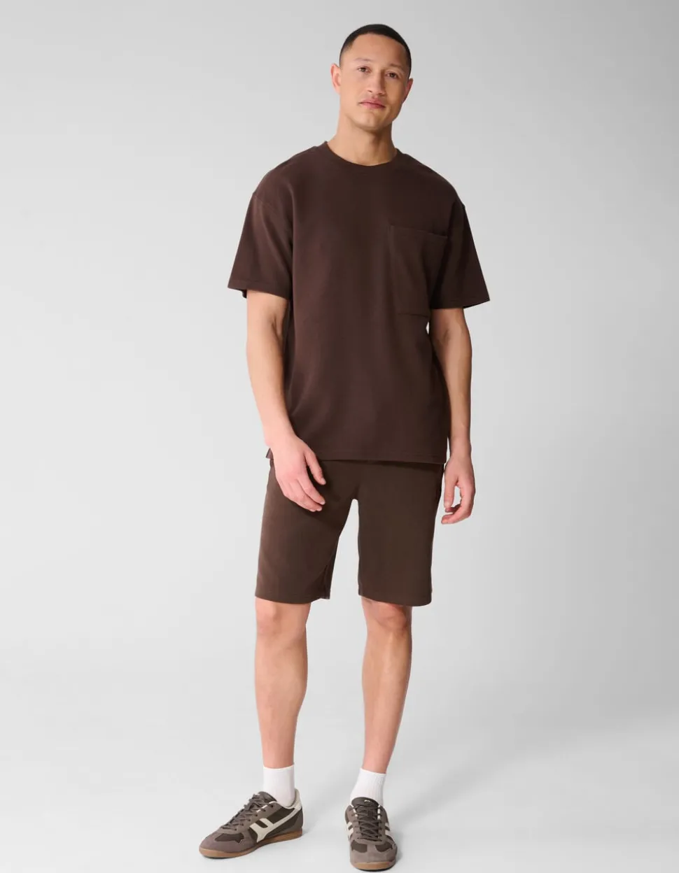 Cord Pocket T-shirt Donkerbruin