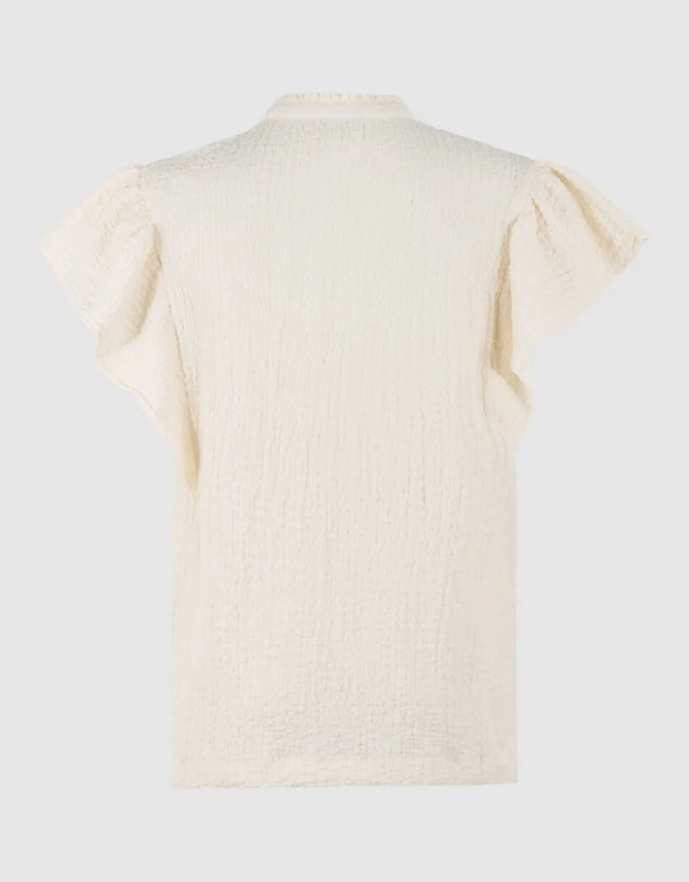 Crinkle Ruffle Top Gebroken Wit