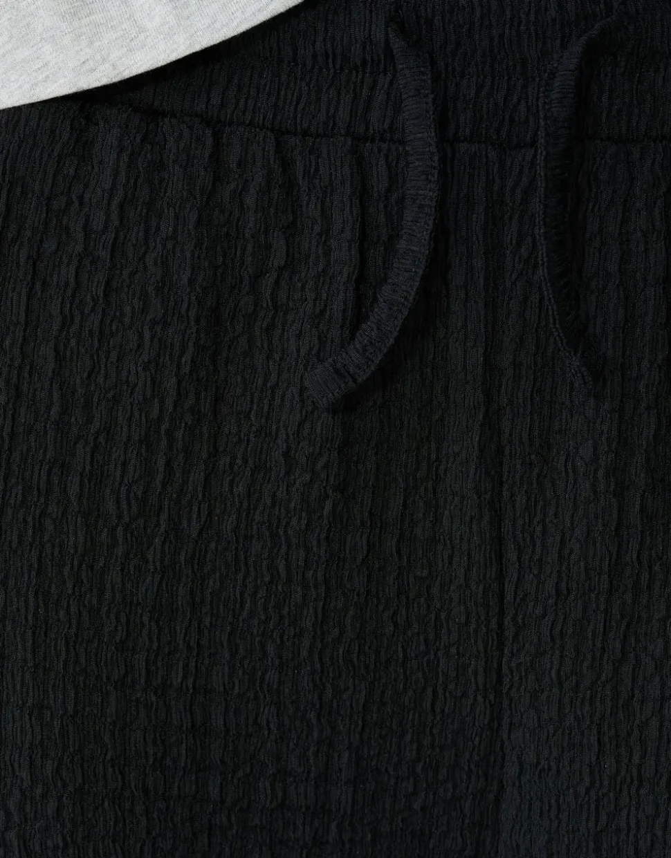 Crinkle Wide Leg Fit Broek Zwart