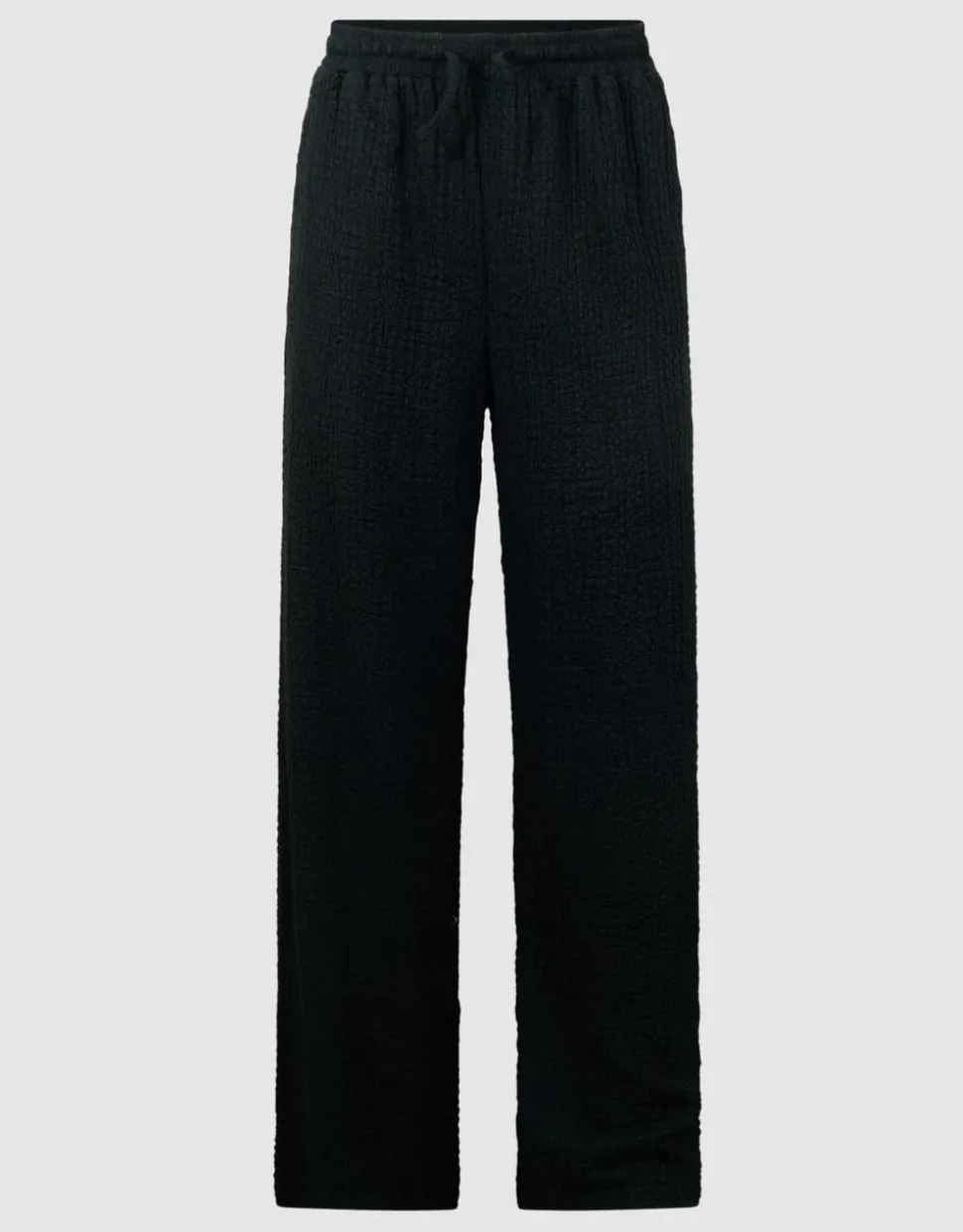 Crinkle Wide Leg Fit Broek Zwart