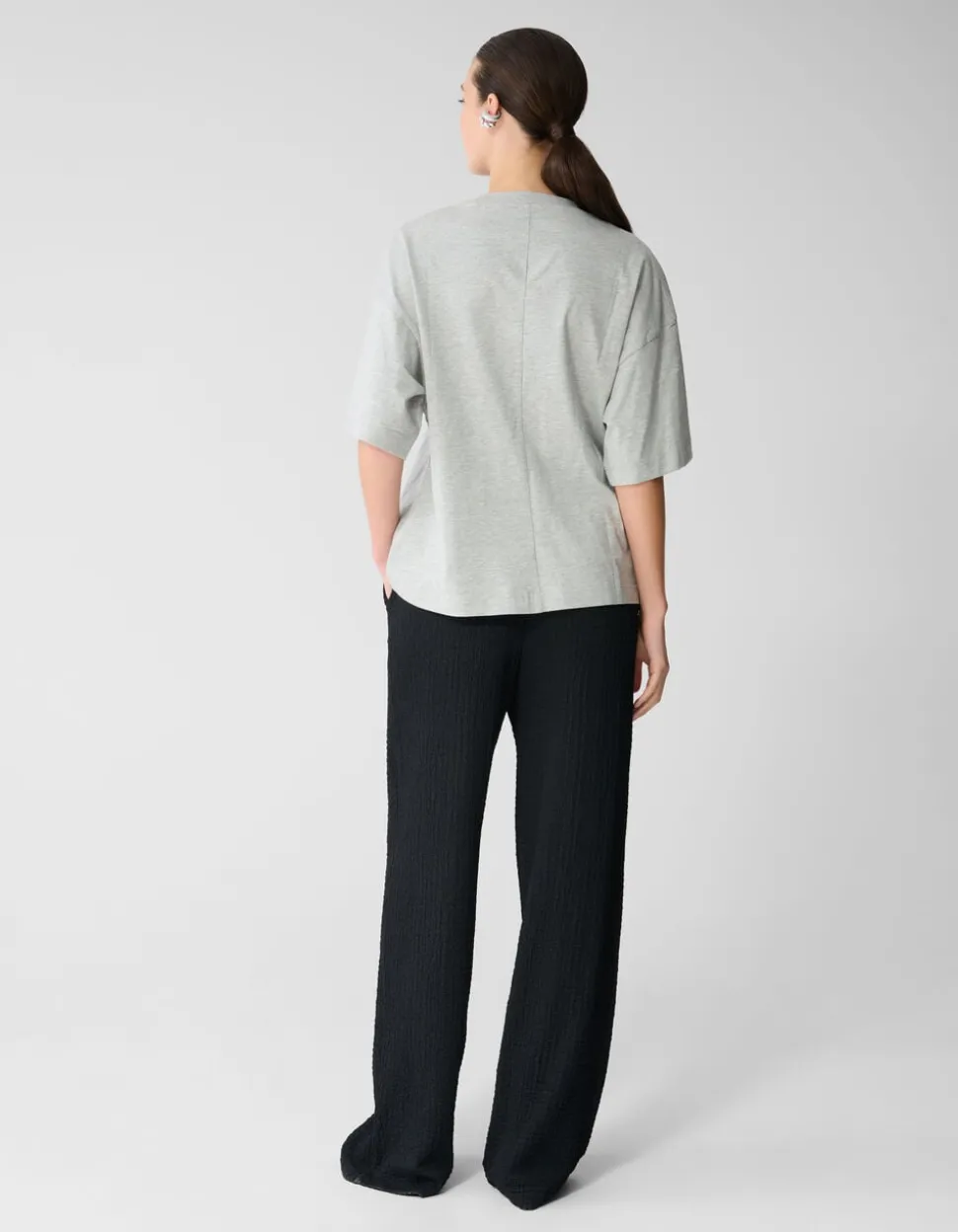 Crinkle Wide Leg Fit Broek Zwart