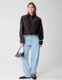 Croco Blouse Donkerbruin