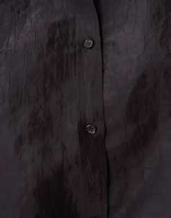 Croco Blouse Donkerbruin