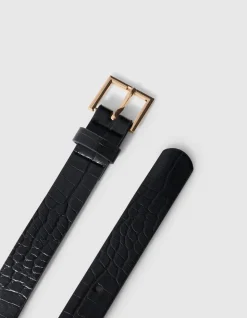 Croco Riem Zwart/Goud