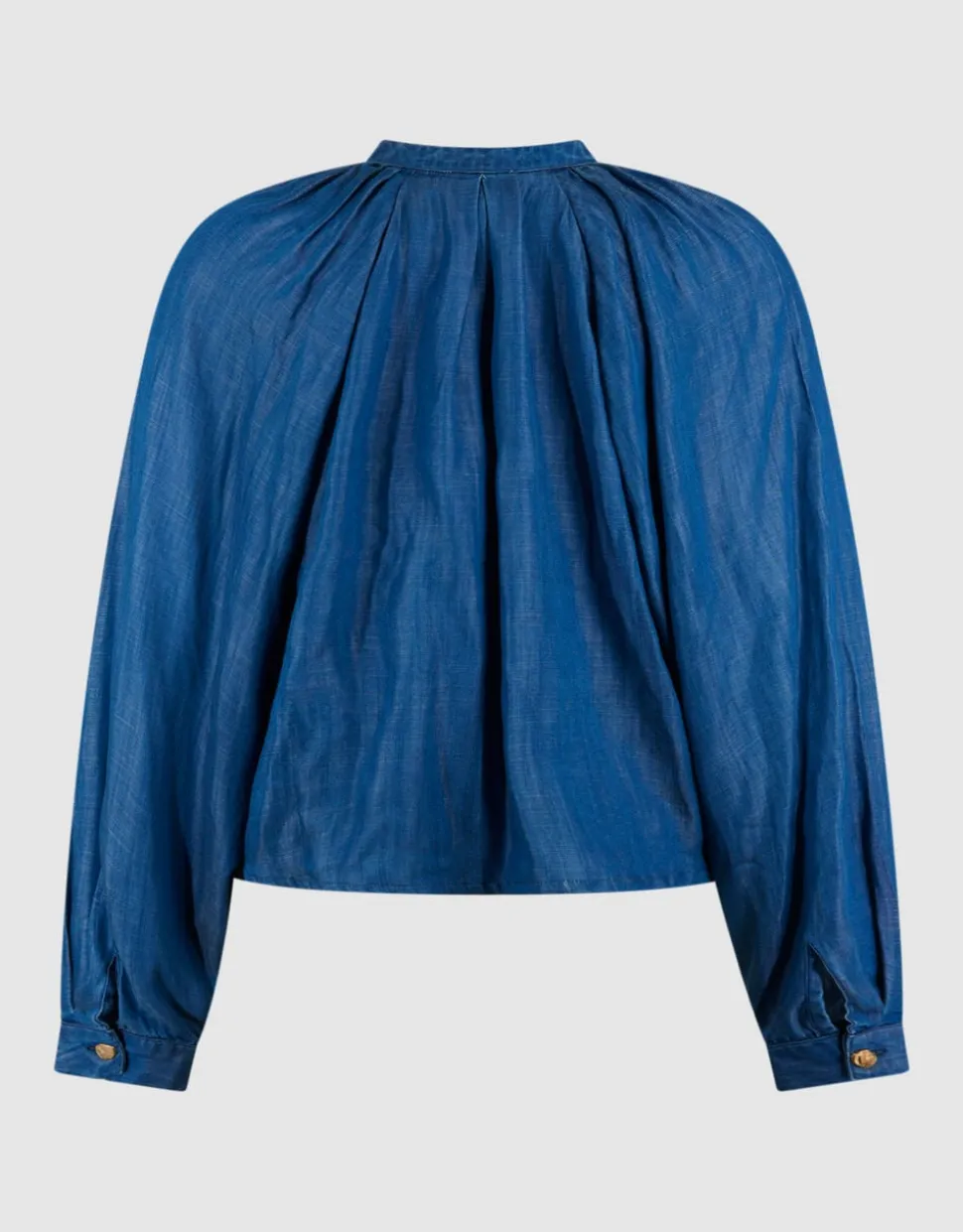 Cropped Denim Blouse Blauw