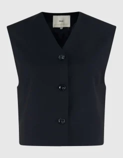 Cropped Gilet Zwart By Lonneke