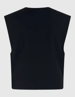 Cropped Gilet Zwart By Lonneke