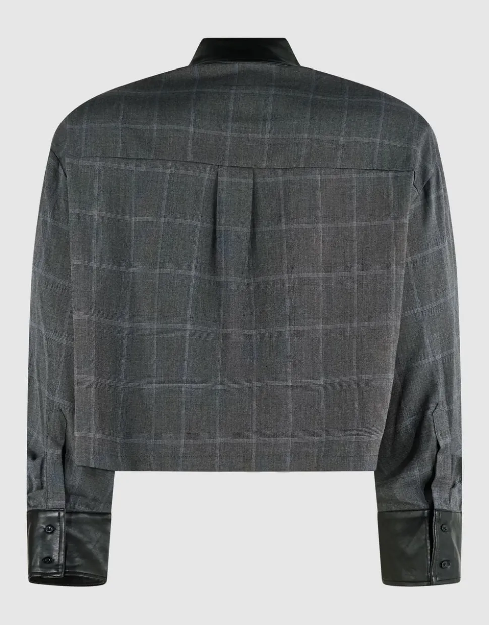 Cropped Ruiten Blouse Donkergrijs