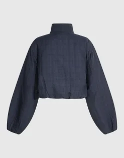 Cropped Ruiten Bomber Donkerblauw
