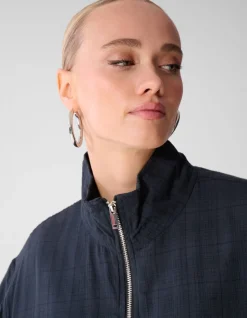 Cropped Ruiten Bomber Donkerblauw