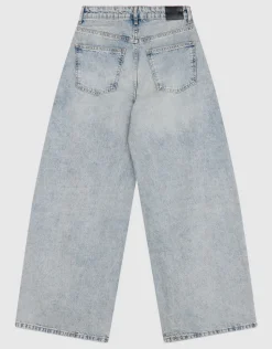 Curved Wide Leg Fit Jeans Mediumstone