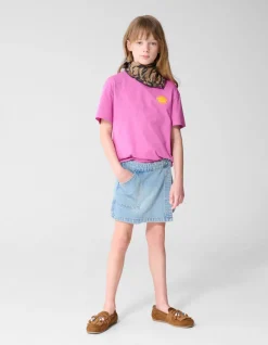 Denim Wrap Skort Bleached