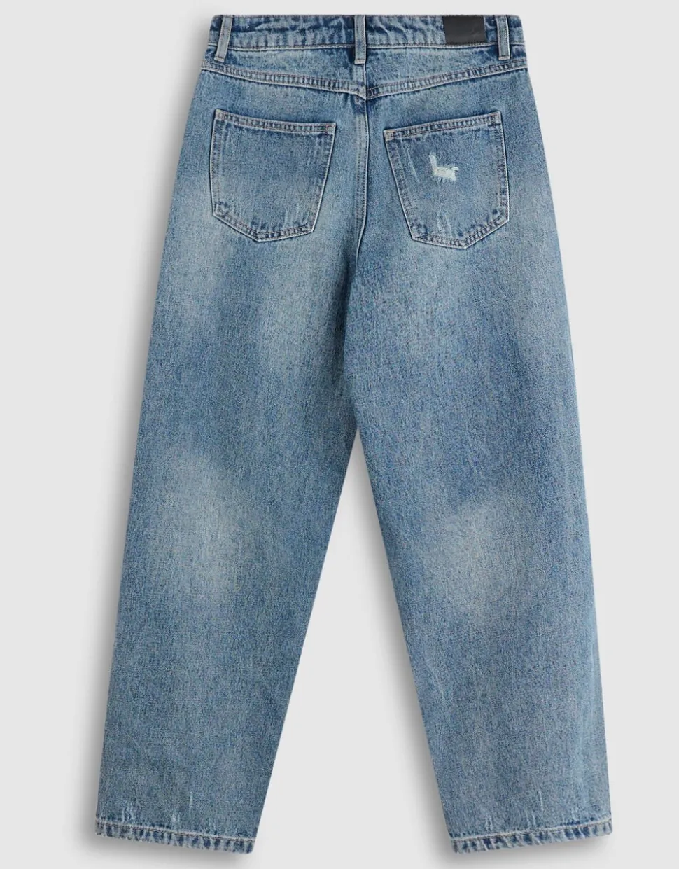 Destroyed Balloon Fit Jeans Donkerblauw