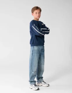 Destroyed Balloon Fit Jeans Donkerblauw